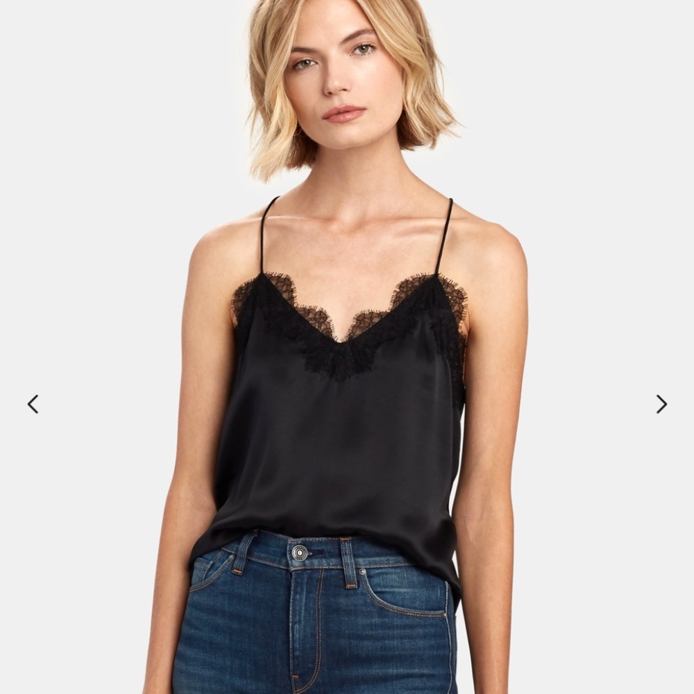 Cami NYC silk crepe tank with gorgeous lace trim